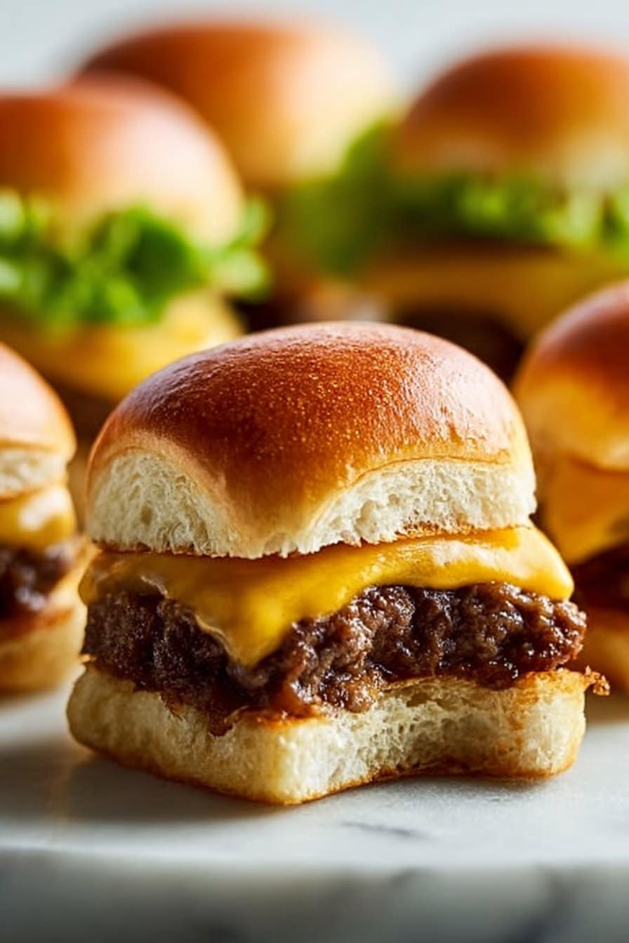 Classic Cheeseburger Sliders on Hawaiian Rolls