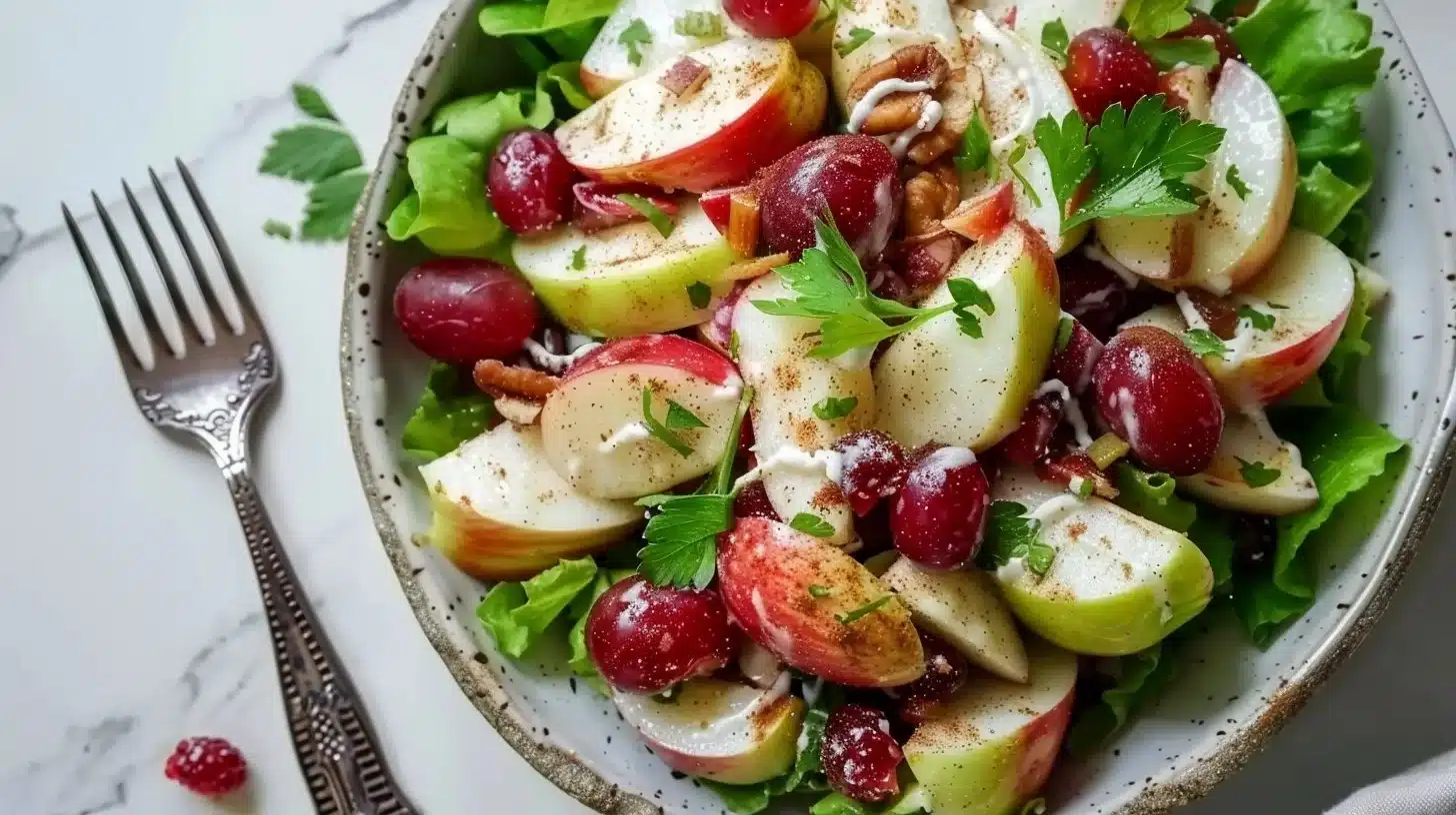Delicious Apple Cinnamon Salad with fresh apples and spices