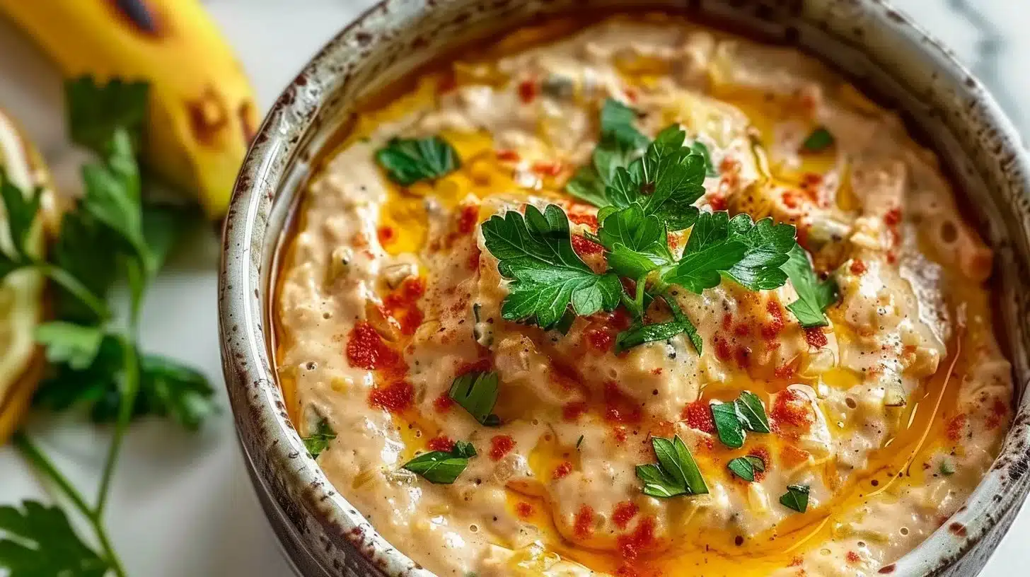Delicious Chicken-Stuffed Banana Pepper Dip served in a bowl