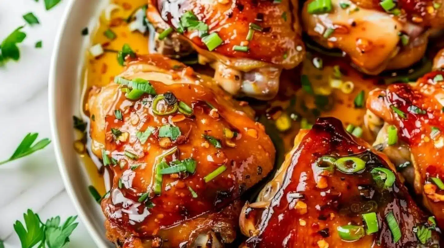 Delicious marinated chicken thighs ready for grilling.