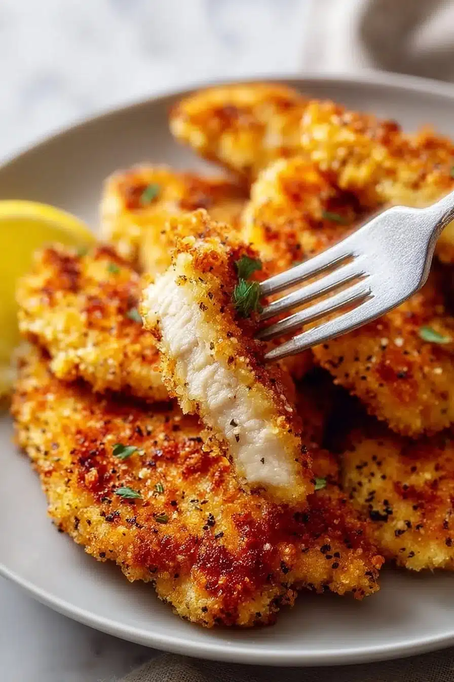 Crispy Air Fryer Chicken Cutlets with Lemon Pepper