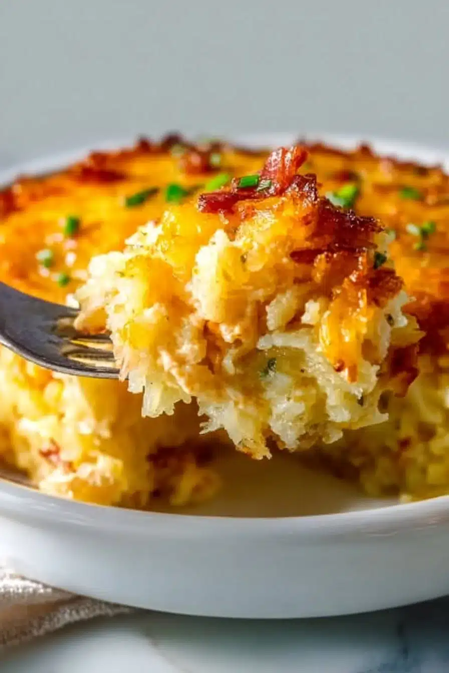 Crispy Hash Brown Casserole with Pimento Cheese
