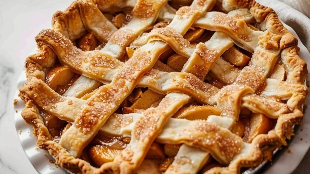 Delicious slice of Dutch Apple Pie garnished with whipped cream on a plate