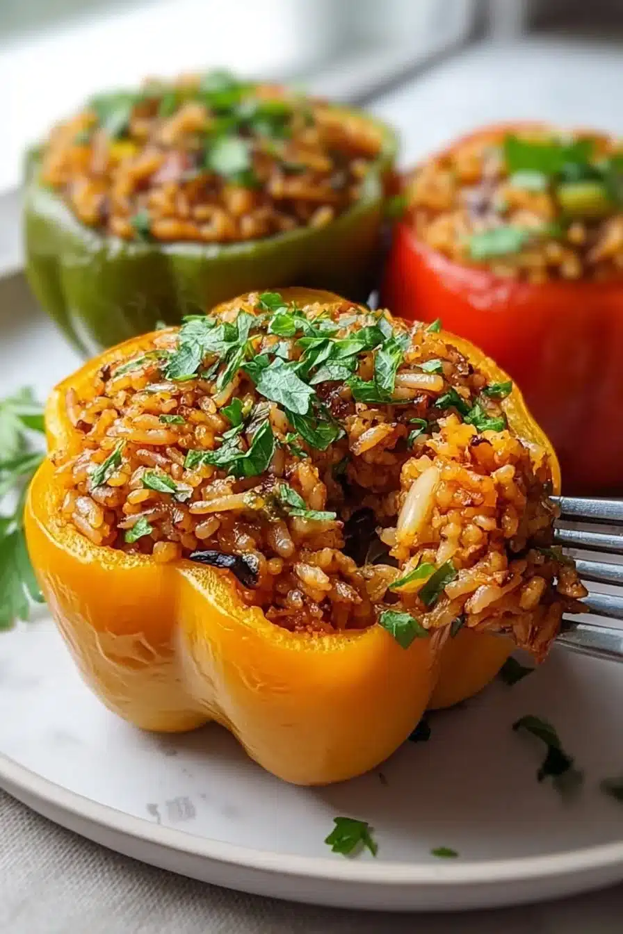 Easy Brown Rice Stuffed Peppers with Bold, Flavor-Packed Goodness