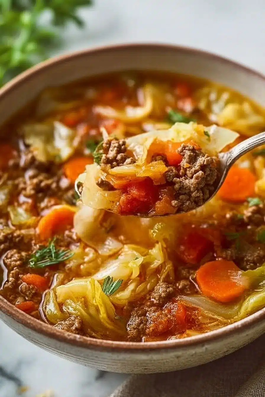 Easy Cabbage Soup with Ground Beef