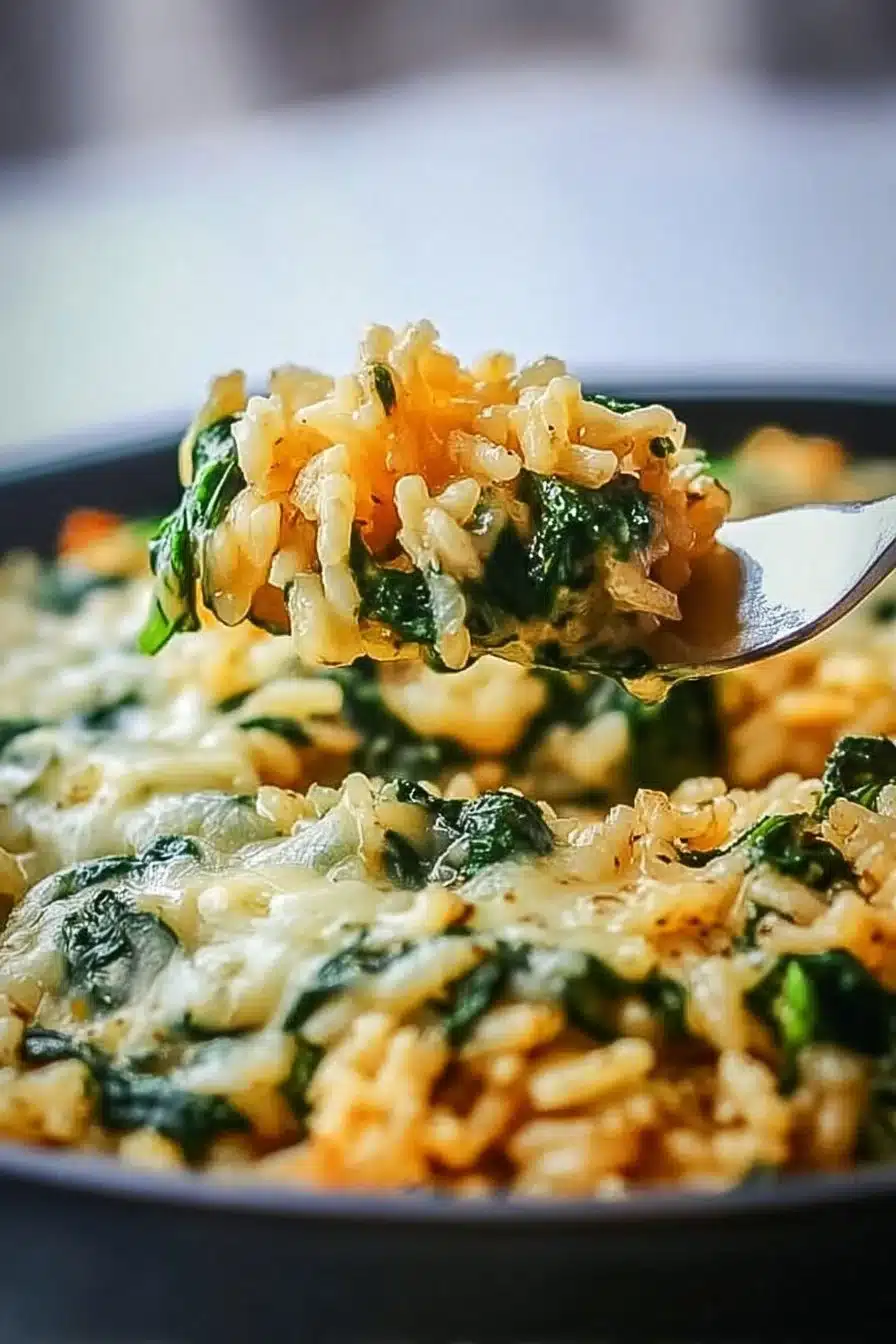 Easy Cheesy Spinach Rice Skillet That Will Wow Your Taste Buds