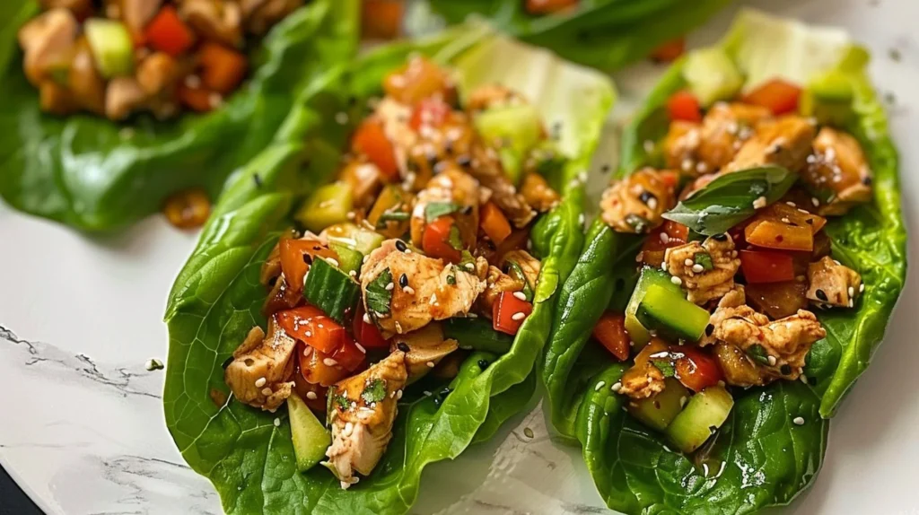 Easy chicken veggie lettuce wraps ready to enhance your dinner experience