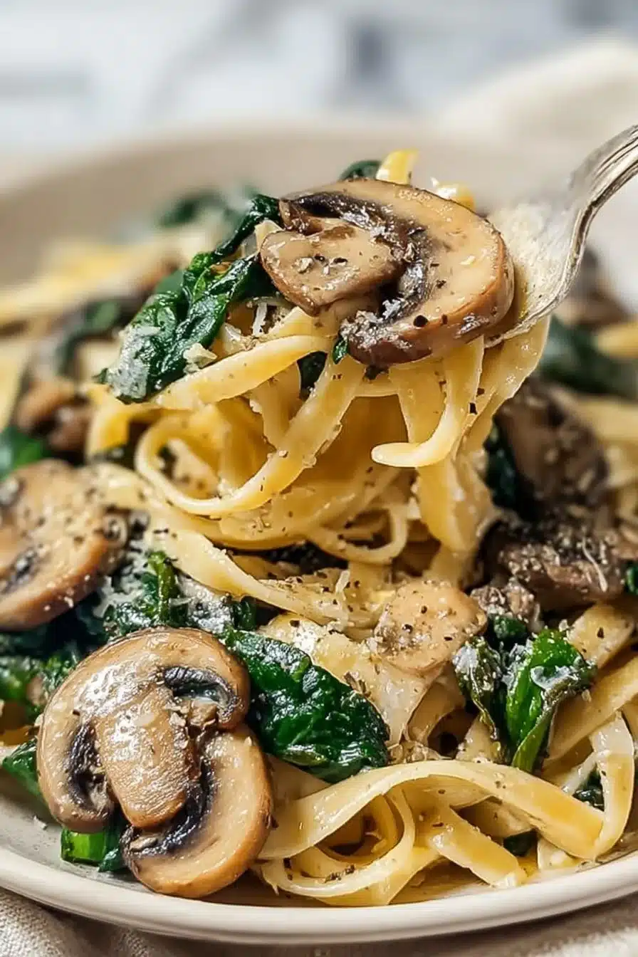 Easy Healthy Spinach Mushroom Pasta That Tastes Like Indulgence