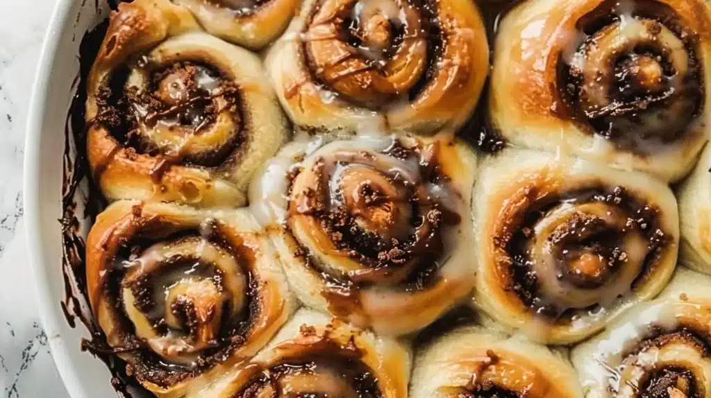 Delicious easy Nutella stuffed rolls fresh out of the oven