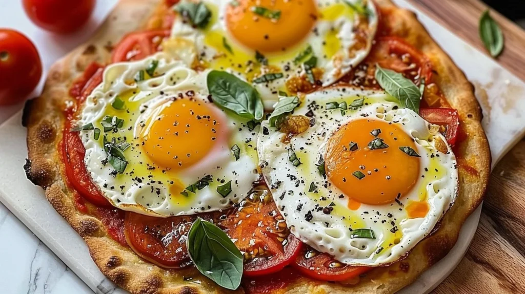 Easy tomato egg flatbread breakfast recipe for a delicious morning boost