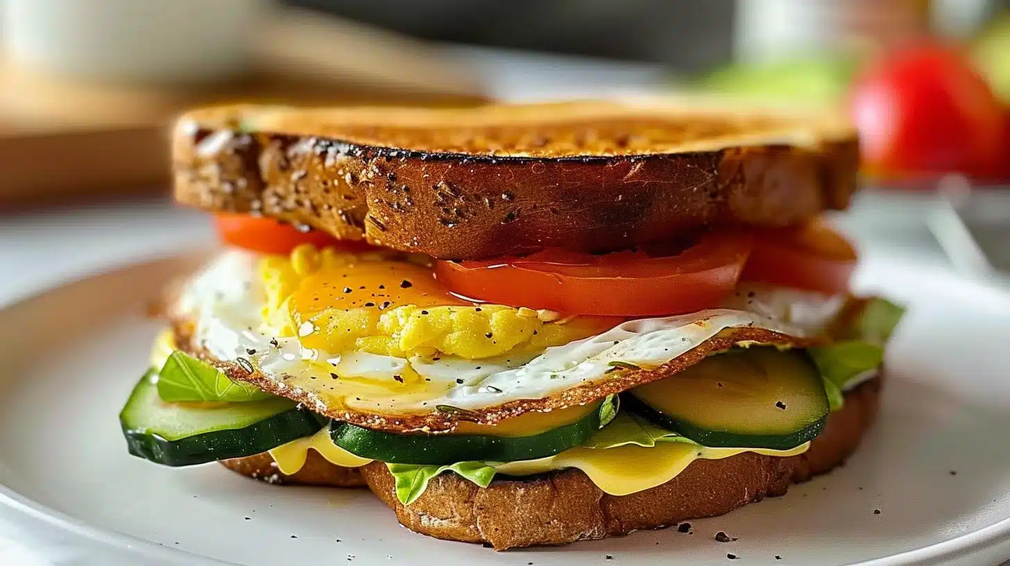 Delicious veggie egg sandwich recipe for a healthy breakfast