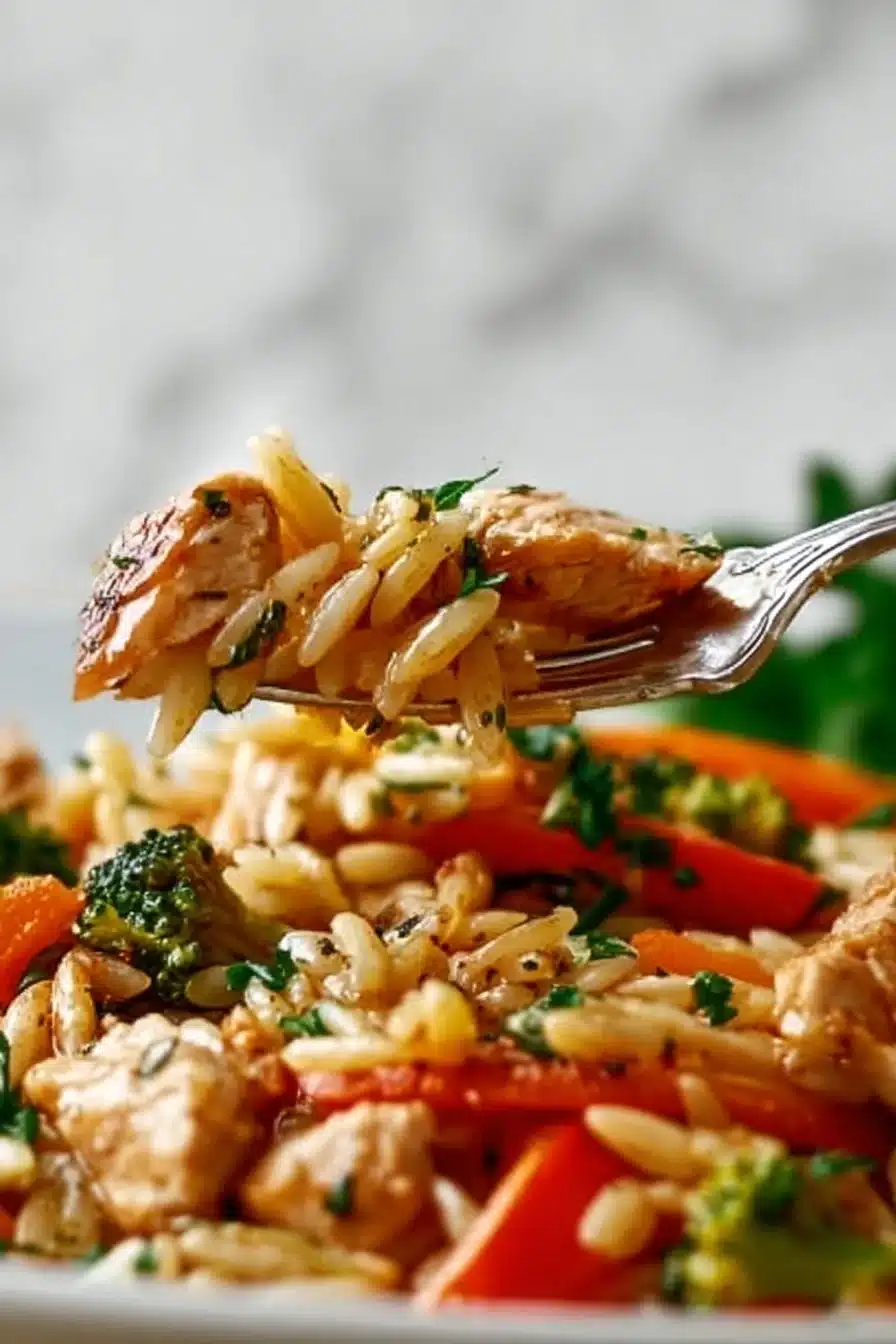 Healthy Chicken and Veggies with Orzo