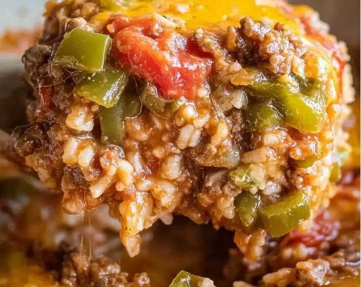 Instant Pot stuffed pepper casserole garnished and ready to serve