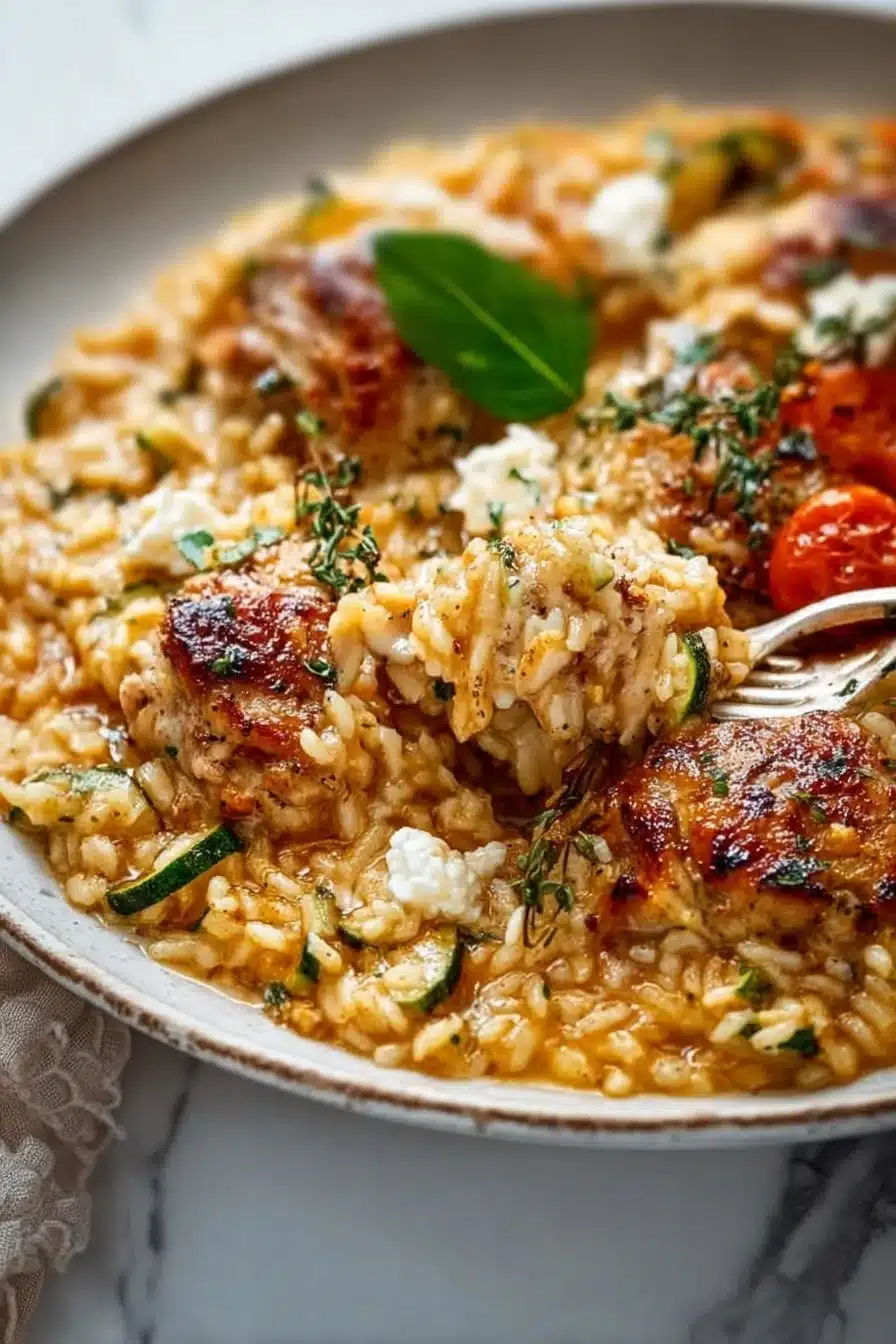 One Pan Chicken and Risotto