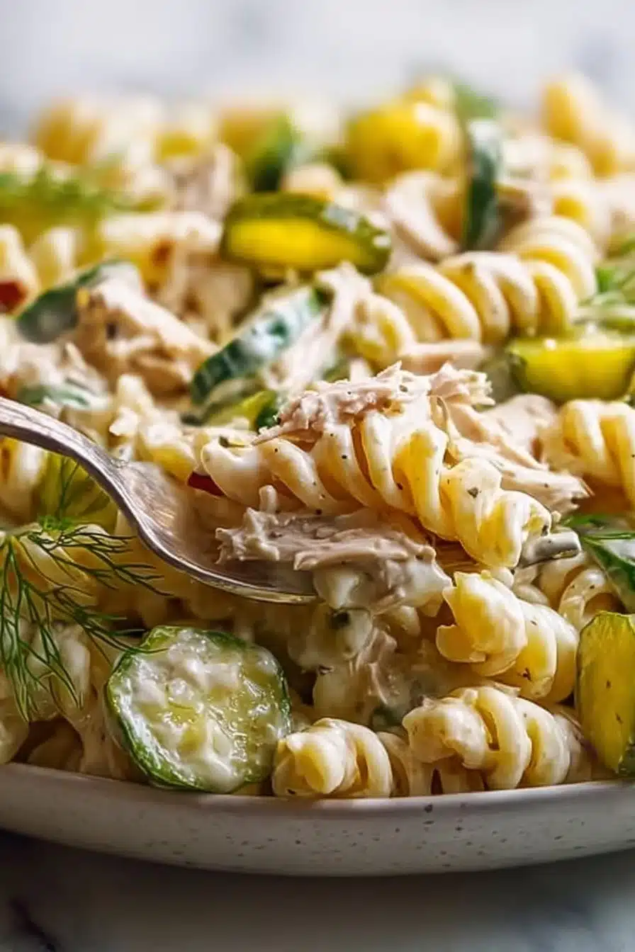 Pickle-Packed Pasta Salad with Tuna