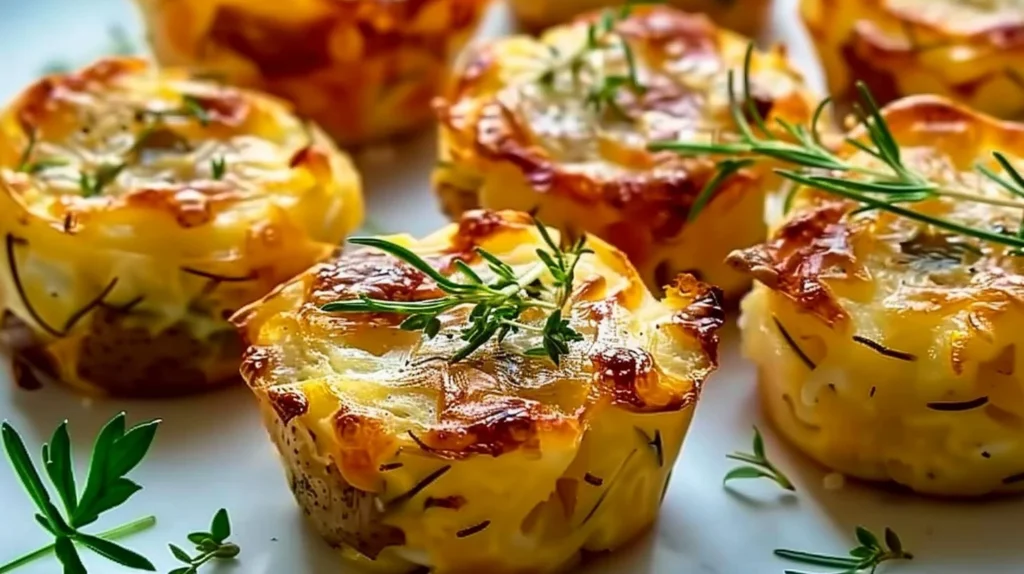 Delicious savory potato cups filled with flavorful ingredients.