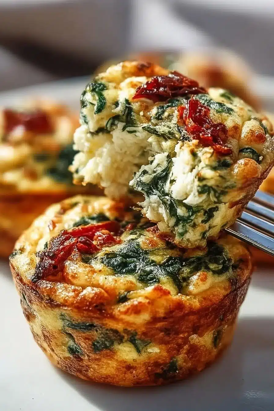 Spinach Feta Sun-Dried Tomato Muffins